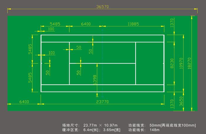 网球场地标准尺寸